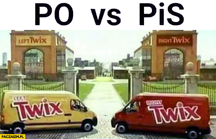 PO vs PiS reklama Twix fabryka blokują sobie wzajemnie wjazd