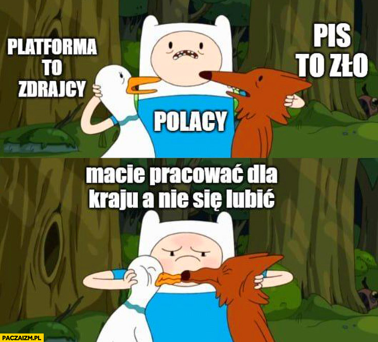 Polacy: Platforma to zdrajcy, PiS to zło macie pracować dla kraju a nie się lubić