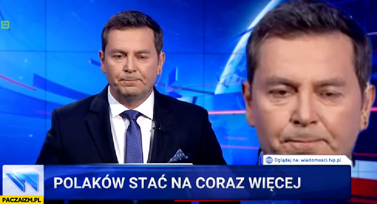 Polaków stać na coraz więcej Wiadomości TVP dziwna mina prezentera
