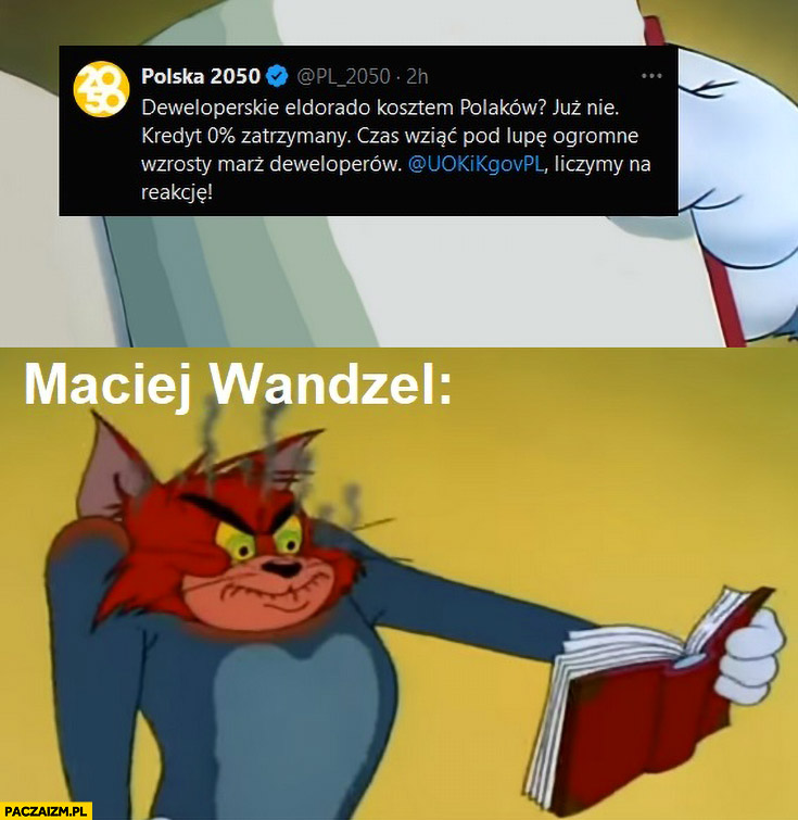 Polska 2050: koniec deweloperskiego eldorado kosztem Polaków, Maciej Wandzel czyta to cały czerwony Tom i jerry