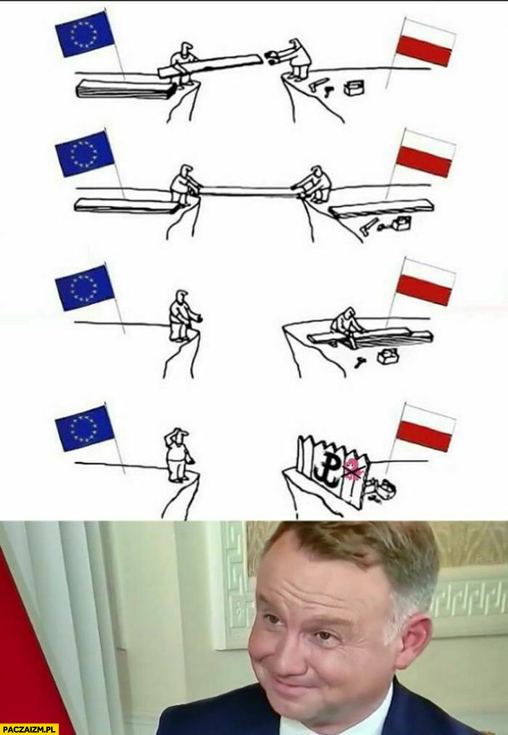 Polska bierze kasę z unii na budowę mostu a buduje płot odgradza się Andrzej Duda