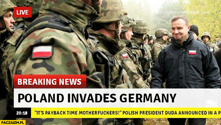 Polska najeżdża Niemcy breaking news Andrzej Duda