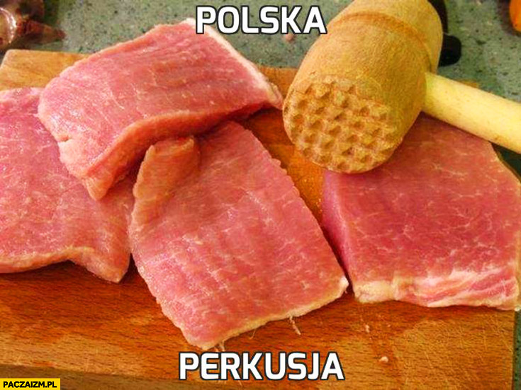 Polska perkusja mięso schabowe tłuczenie kotletów młotek
