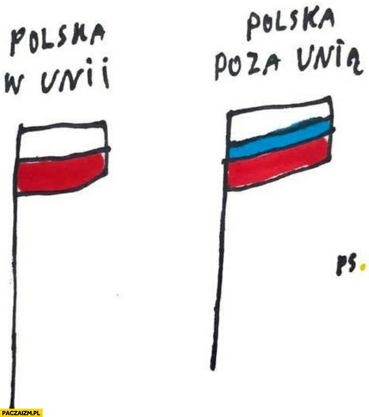 Polska w unii vs polska poza unią rosyjska flaga