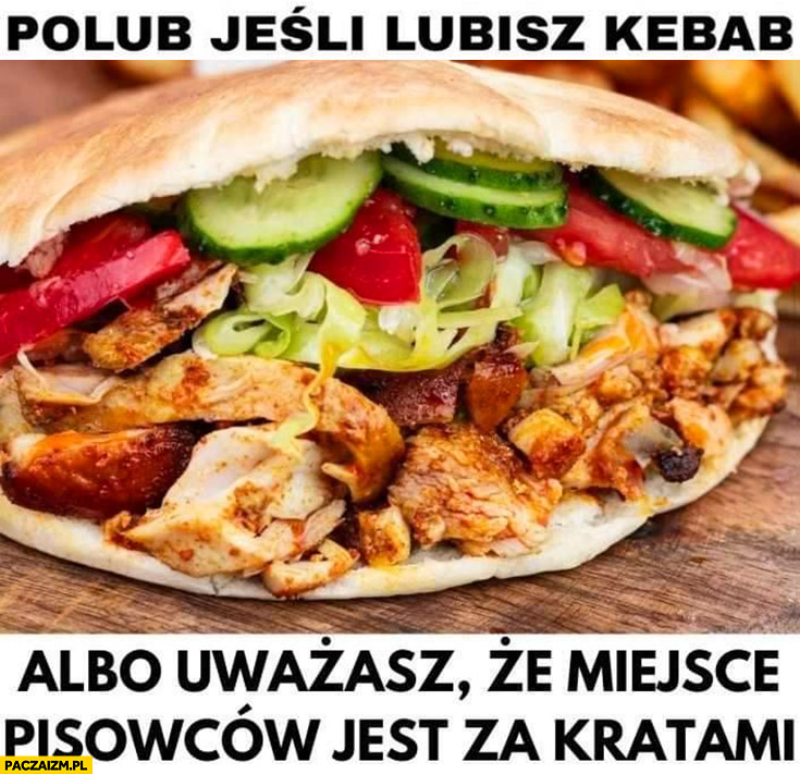 Polub jeśli lubisz kebab albo uważasz, że miejsce pisowców jest za kratami