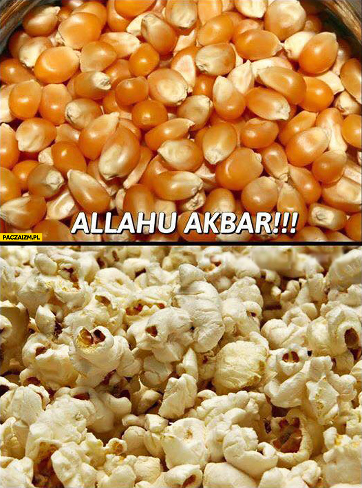 Popcorn Allah Akbar prażona kukurydza