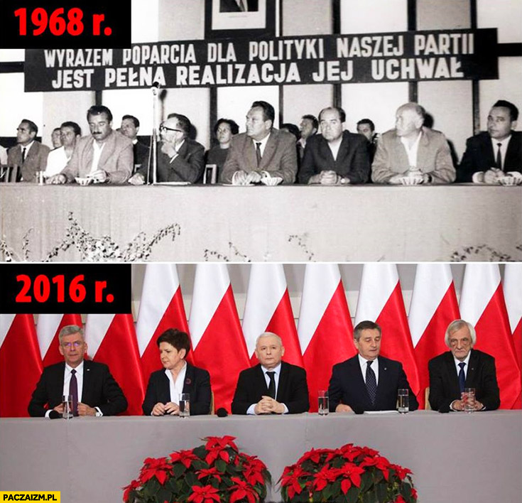 Porównanie 1968 PRL PZPR vs 2016 konferencja PiS