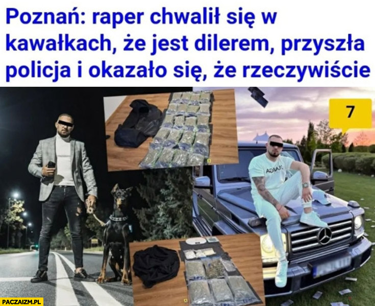 Poznan raper Roger chwalił się w kawałkach, że jest dilerem, przyszła policja i okazało się, że rzeczywiście