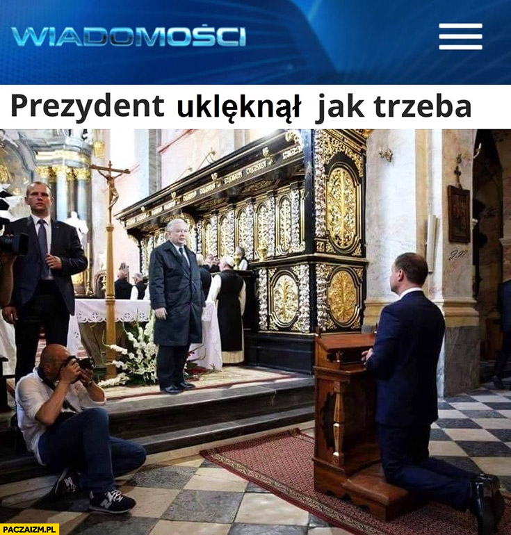 Prezydent uklęknął jak trzeba przed Prezesem Kaczyńskim