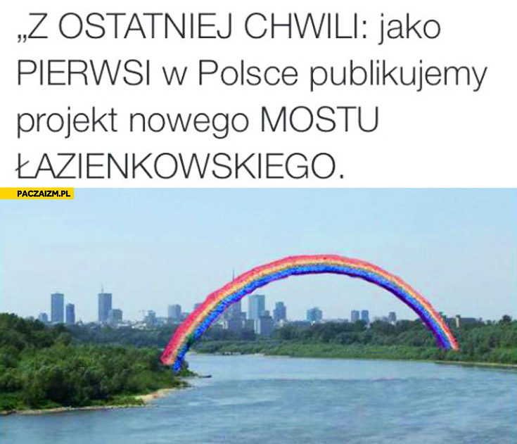 Projekt mostu Łazienkowskiego tęcza