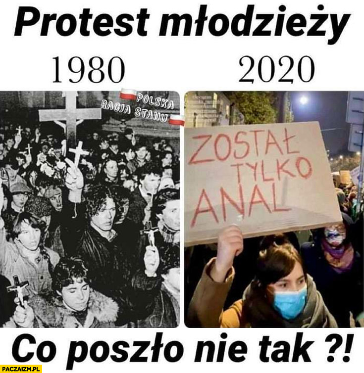 Protest młodzieży 1980 vs 2022 został tylko anal co poszło nie tak?