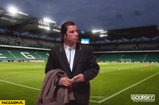 Pusty stadion Legii na meczu z Realem Pulp Fiction Legia Warszawa Real Madryt animacja gif