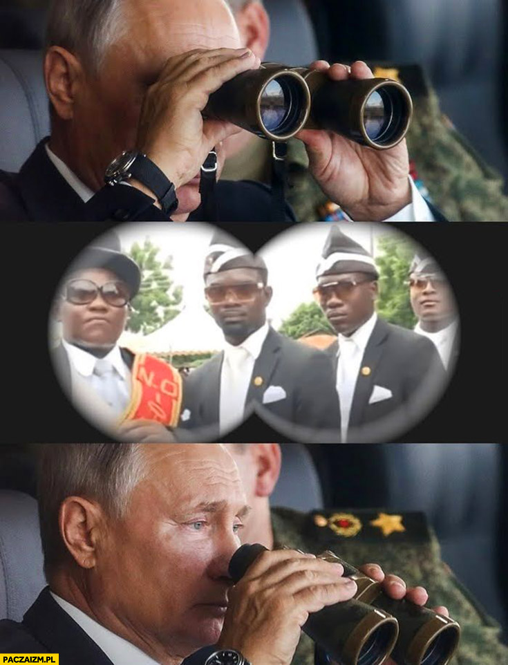 Putin patrzy przez lornetkę murzyni od pogrzebów