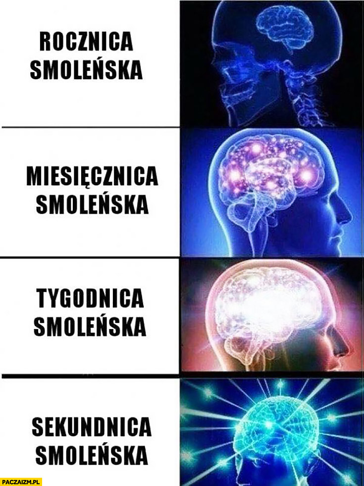 Rocznica Smoleńska, miesięcznica Smoleńska, tygodnica Smoleńska, sekundnica Smoleńska mózg
