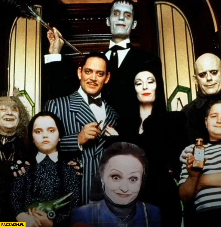 Rodzina Addamsów Gudzińska-Adamczyk z białą twarzą przeróbka