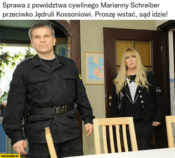 Rodzina zastępcza sprawa z powództwa cywilnego Marianny Schreiber przeciwko Jędruli Kossoniowi proszę wstać sąd idzie Maryla Rodowicz