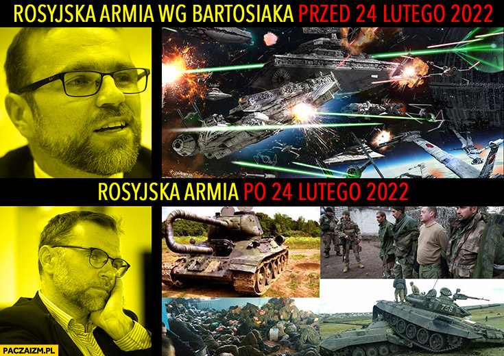 Rosyjska armia wg Bartosiaka przed 24 lutego potężna 2022 vs po porównanie