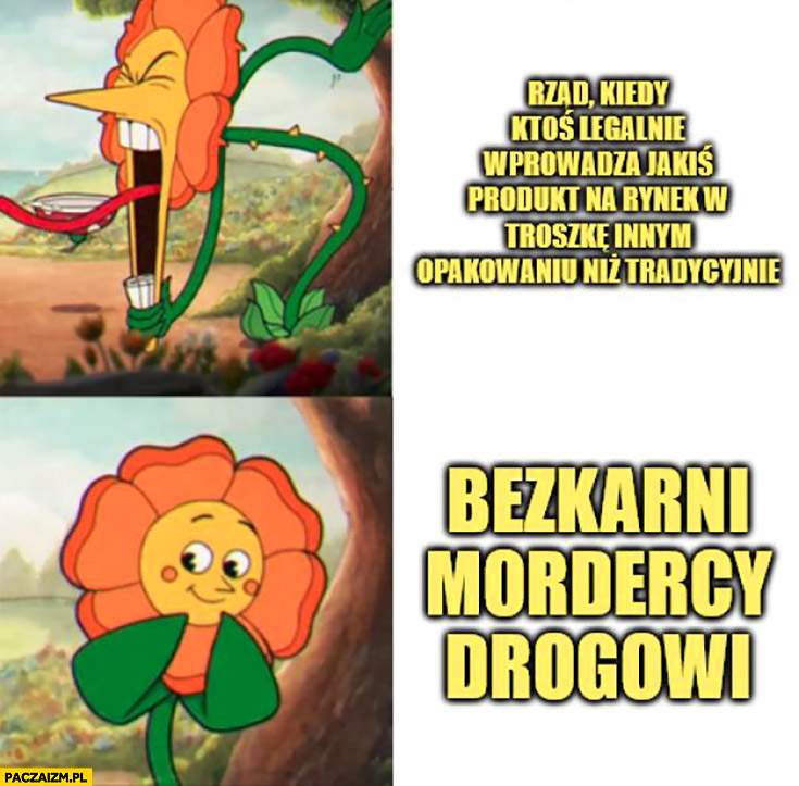 Rząd kiedy ktoś legalnie wprowadza jakiś produkt na rynek w troszkę innym opakowaniu vs bezkarni mordercy drogowi kwiatek