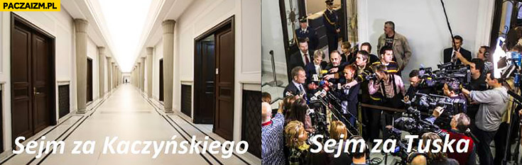 Sejm za Kaczyńskiego pusty, sejm za Tuska pełno dziennikarzy afera