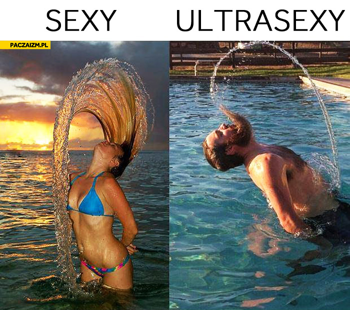 Sexy ultrasexy woda włosami brodą
