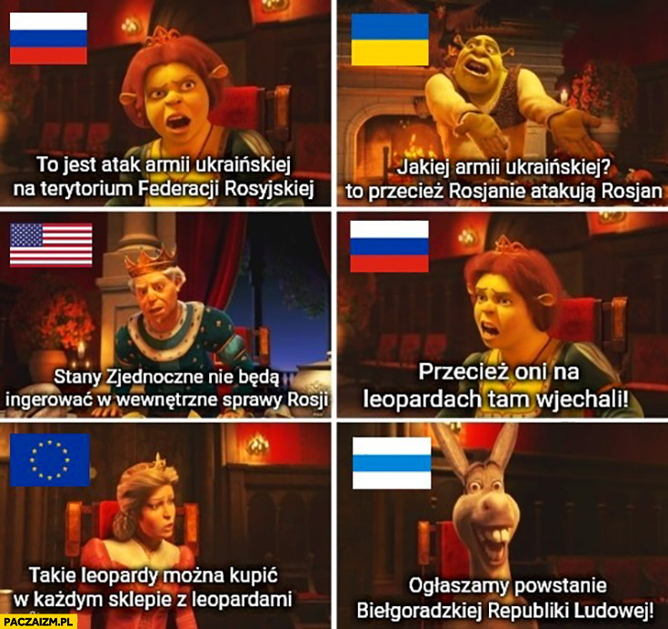Shrek rozmowa po ataku rosjan w rosji