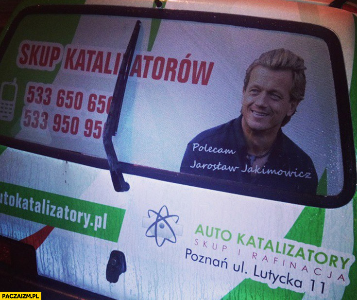 Skup katalizatorów Jarosław Jakimowicz polecam reklama na Seicento Cinquecento samochodzie