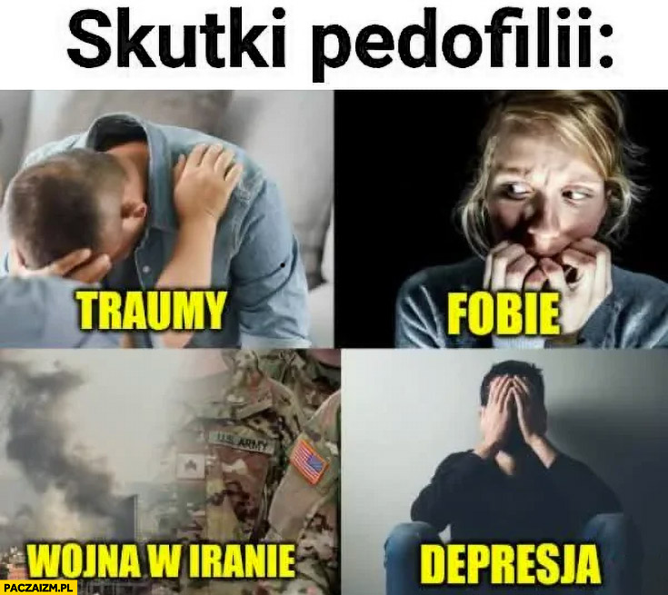 Skutki pedofilii: traumy, fobie, wojna w Iranie, depresja