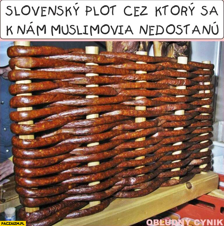Słoweński płot przez który nie przedostaną się muzułmanie kiełbasa wieprzowa
