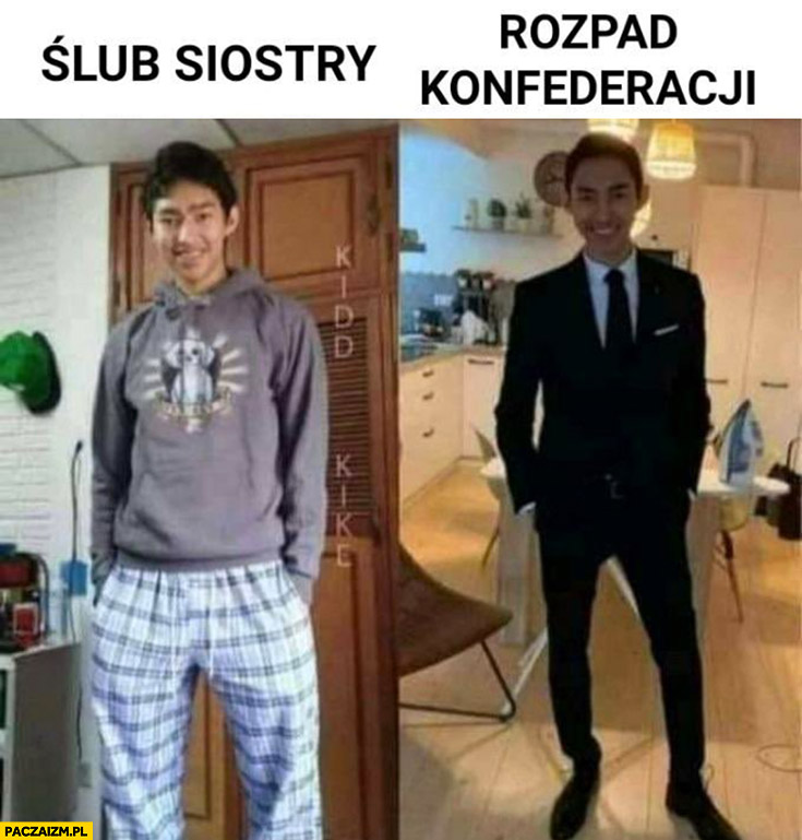 Ślub siostry pidżama vs rozpad Konfederacji garnitur