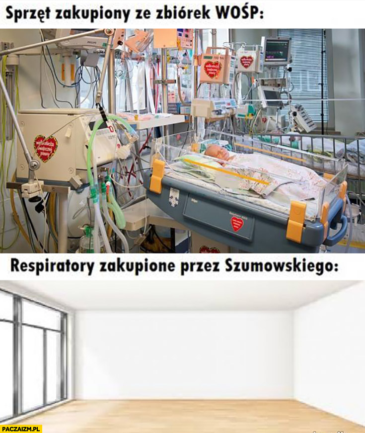 Sprzęt zakupiony ze zbiorek WOŚP vs respiratory zakupione przez Szumowskiego porównanie