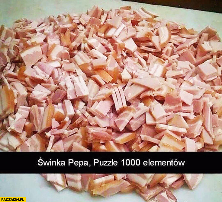 Świnka Pepa puzzle 1000 elementów mięso pokrojone