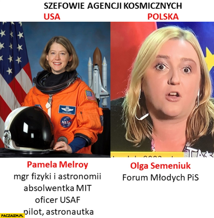 Szefowa agencji kosmicznych USA astronautka vs Polska Olga Semeniuk forum młodych PiS