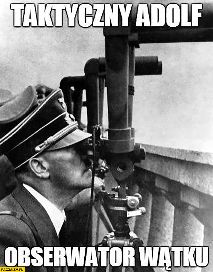 Taktyczny Adolf Hitler obserwator wątku patrzy przez peryskop