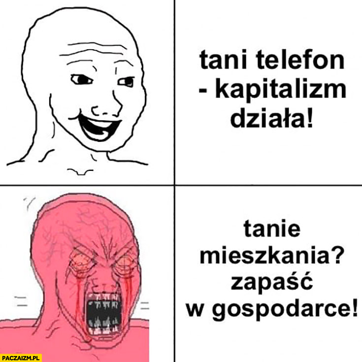 Tani telefon kapitalizm działa tanie mieszkania zapaść w gospodarce reakcja