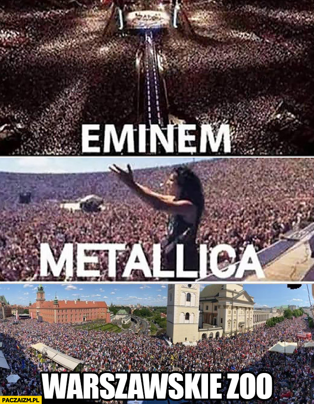 Tłumy ludzi koncert Eminem Metallica warszawskie zoo marsz Tuska