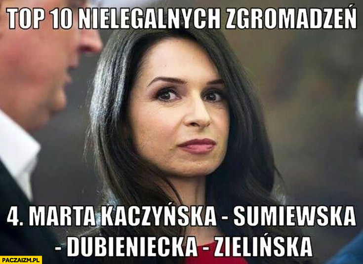 Top 10 nielegalnych zgromadzeń Marta Kaczyńska Sumiewska Dubieniecka Zielińska