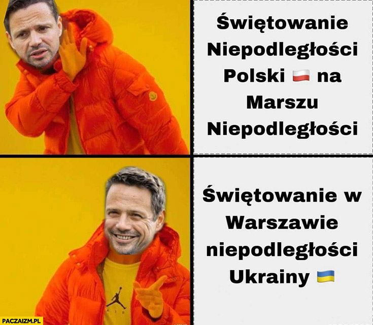 Trzaskowski świętowanie niepodległości na marszu nie chce woli świętować w Warszawie niepodległość Ukrainy