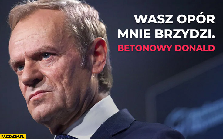 Tusk wasz opór mnie brzydzi betonowy Donald