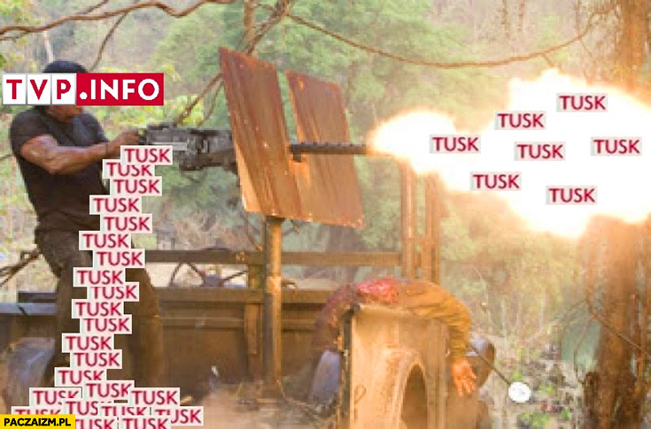 TVP info Tusk rambo strzela z karabinu