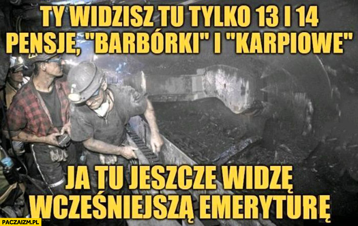 Ty widzisz tu tylko 13. i 14. pensje, barbórki i karpiowe ja tu jeszcze widzę wcześniejszą emeryturę