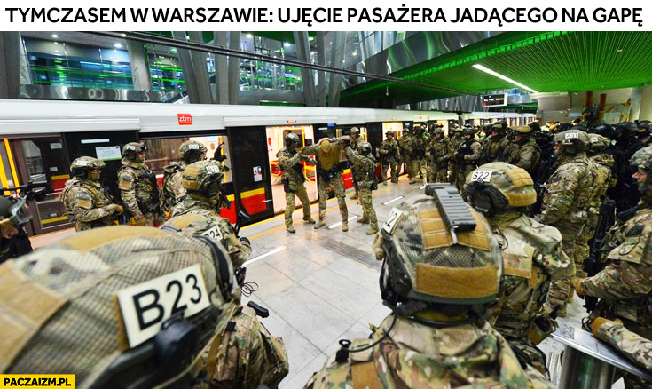 Tymczasem w Warszawie ujęcie pasażera jadącego na gapę metro wojsko fail
