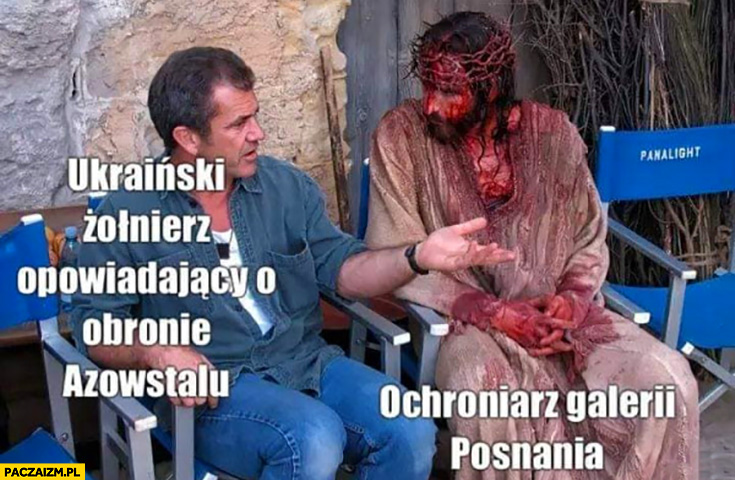 Ukraiński żołnierz opowiadający o obronie Azowstalu Mel Gibson vs ochroniarz galerii Posnania zakrwawiony Jezus pasja