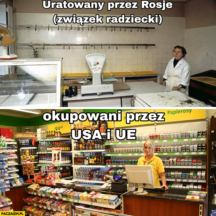 Uratowany przez rosję związek radziecki vs okupowani przez USA i UE sklep sklepy