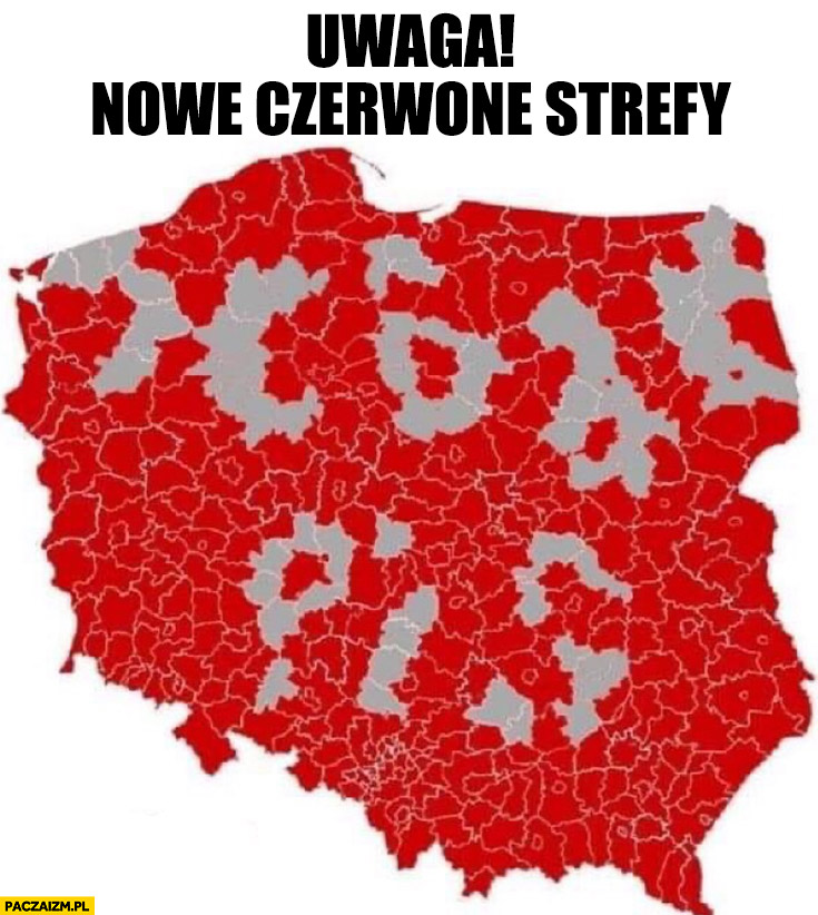 Uwaga nowe czerwone strefy jechać PiS mapa polski