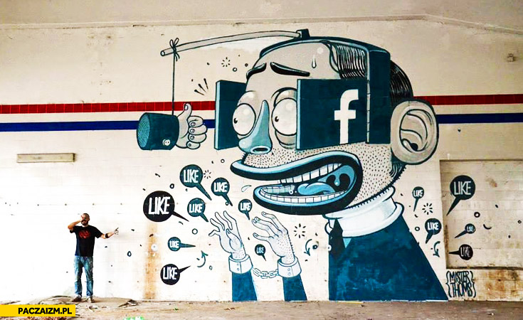 Uzależnienie od facebooka graffiti