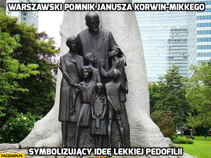 Warszawski pomnik Janusza Korwin-Mikkego symbolizujący ideę lekkiej pedofilii