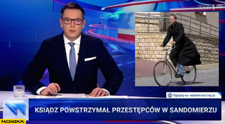 Wiadomości TVP ksiądz powstrzymał przestępców w Sandomierzu ojciec Mateusz