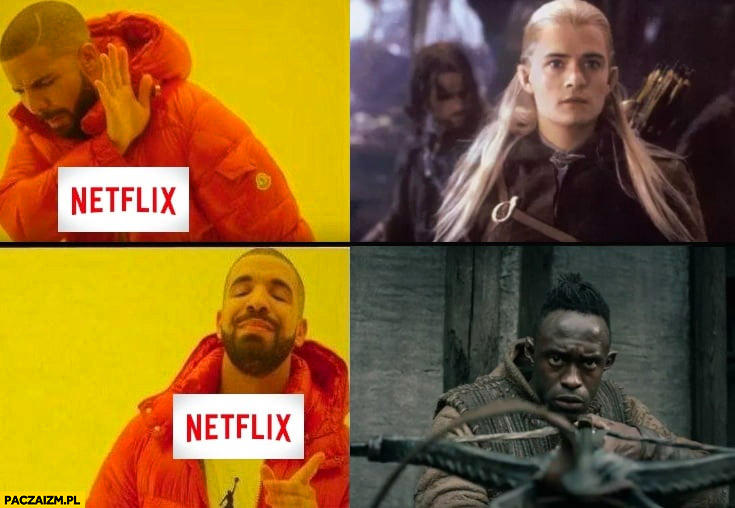 Wiedźmin Netflix biały elf nie chce woli murzyna czarnego