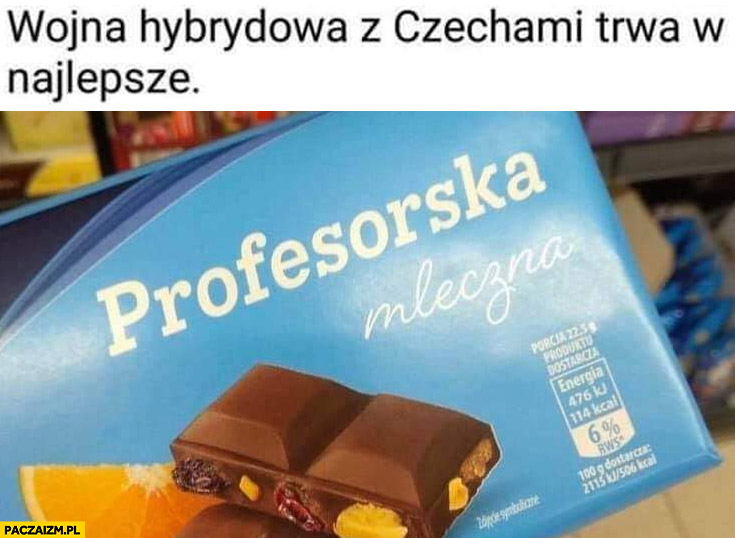 Wojna hybrydowa z Czechami trwa w najlepsze czekolada profesorska mleczna studencka