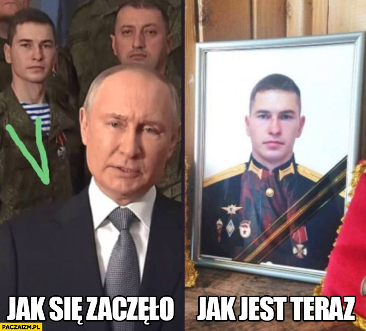 Wojna na Ukrainie inwazja jak się zaczęło vs jak jest teraz żołnierz ze zdjęcia z Putinem nie żyje